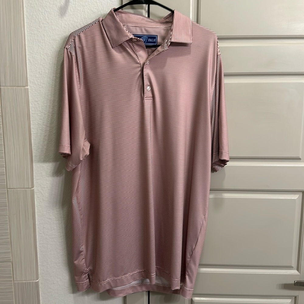 USA Palm Red/Crimson and White Polo